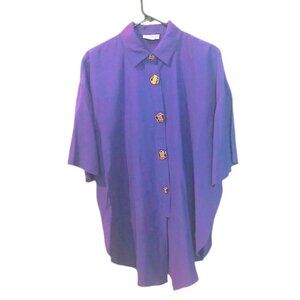 Vintage D E Frantoria Purple Blouse Size 14